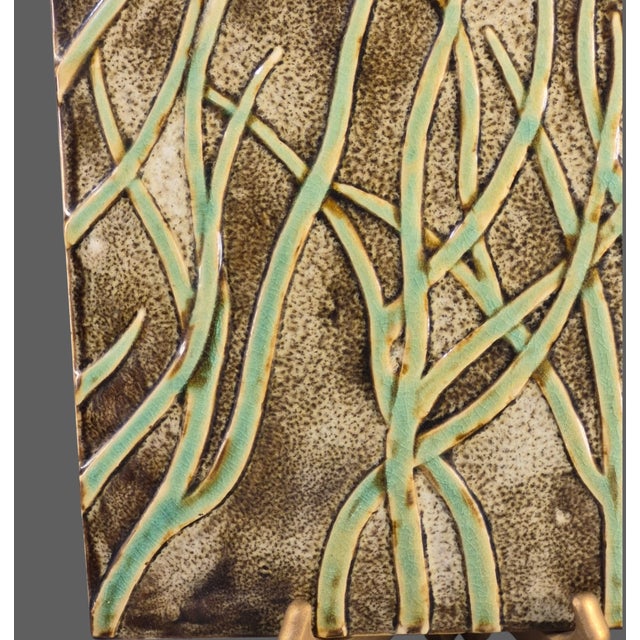 Mid-Century Modern Vintage Fortunata Wall Hanging Italian Majolica Ceramic Trivet Tile #2 For Sale - Image 3 of 7