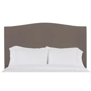 Hazel Queen Headboard, Mushroom Velvet For Sale