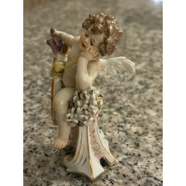 Meissen Antique 5” Porcelain “Cupid With a Bow” Q162 Gustav Stellmacher 1897 For Sale - Image 11 of 12