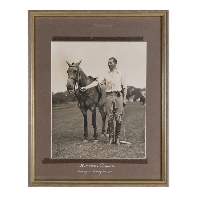 Humphrey Guinness Holding a Hurlingham Pet C1930s B&w Photo by Freudy (American, Active 1930s) For Sale