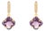 3.8ct Amethyst & Diamond Clover Drop Earrings in 14k Yellow Gold- 2 Pieces For Sale