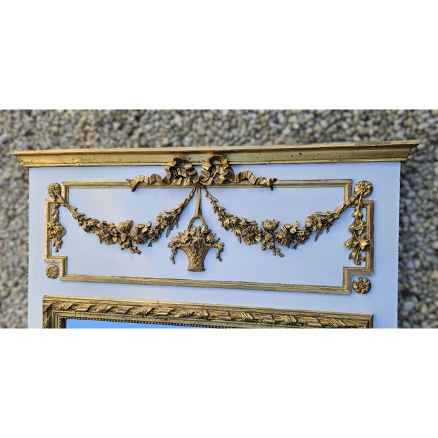 Large Louis XVI Style Trumeau Mirror For Sale - Image 12 of 15