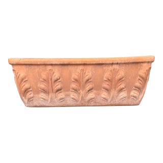 Vintage Italian Window Box Terra Cotta Planter For Sale