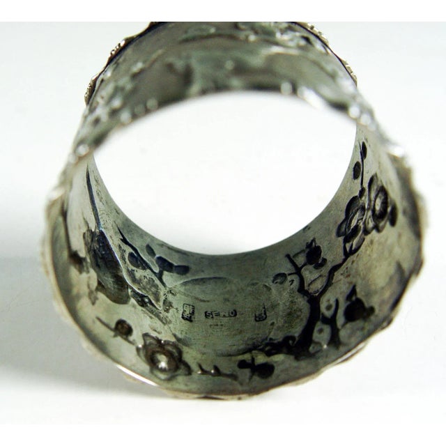 Antique Chinese Export Sterling Silver Napkin Ring For Sale - Image 4 of 6