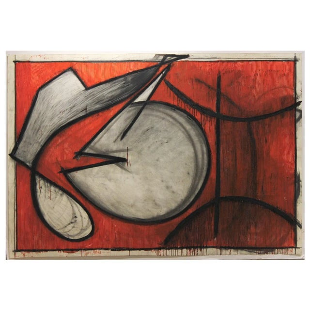 "Untitled # 84" Large Red Toned Geometric Abstract 1980s For Sale In Houston - Image 6 of 6