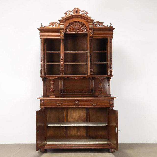 Antique Neo-Renaissance Style Cupboard in Oak, France, 19th Century For Sale - Image 3 of 13