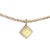 A striking pendant necklace featuring a 18k gold centerpiece. The pendant is framed by a border of white diamonds, adding...