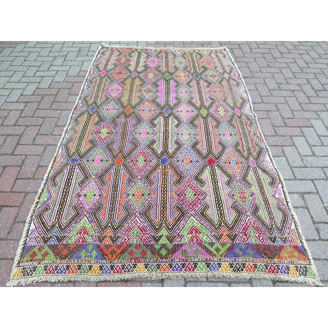 This beautiful rug is from westhern of Turkey Oushak. About 60 years old. It is handmade with pure wool. This beauty...