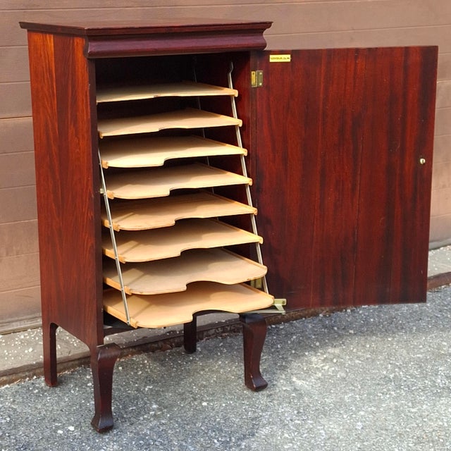 Victorian Refurbished Mahogany Sheet Music Cabinet, Ca 1900s For Sale - Image 4 of 16