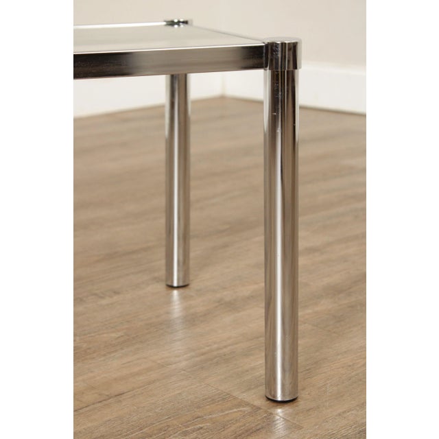 1970s Post Modern Chrome and Glass Side Table For Sale - Image 12 of 13