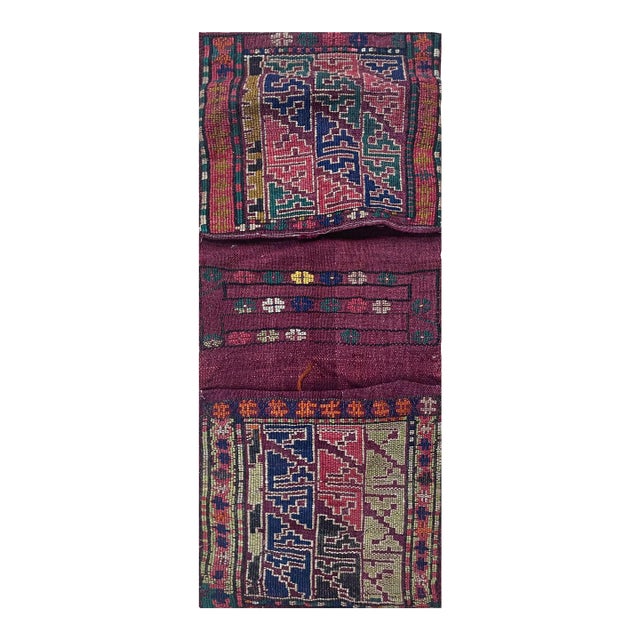 Antique Tribal Storage Bag (Khorjin Face), 16" X 40" For Sale