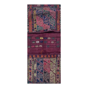 Antique Tribal Storage Bag (Khorjin Face), 16" X 40"