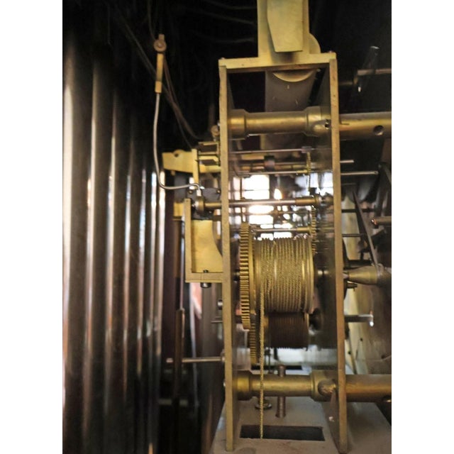 Wood Antique Late 19th Century Victorian Mahogany 9 Tube Tall Case Grandfather Clock For Sale - Image 7 of 17