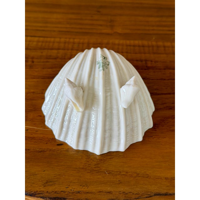 Vintage Irish Belleek Porcelain Shell Bowl on Conch Feet For Sale - Image 9 of 12