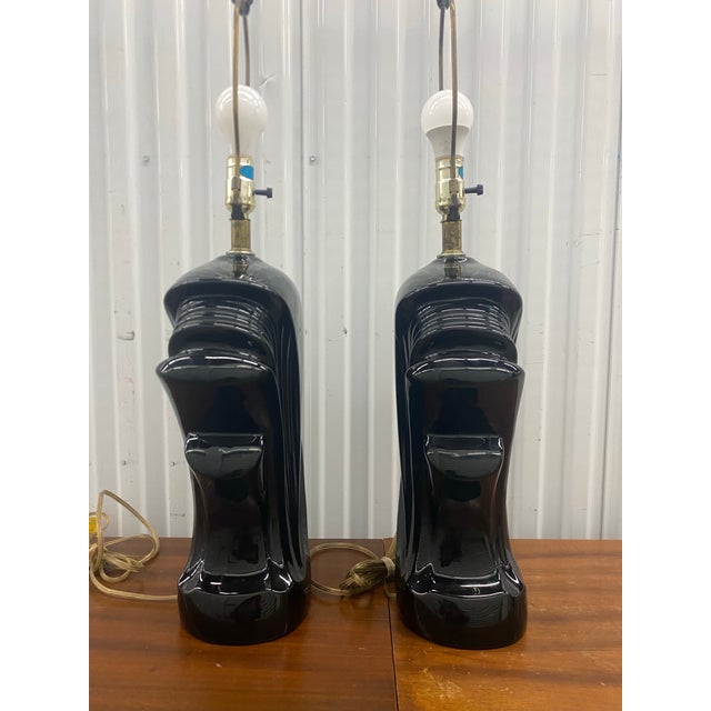 1980s Art-Deco Style Lamps a Pair . For Sale - Image 11 of 12