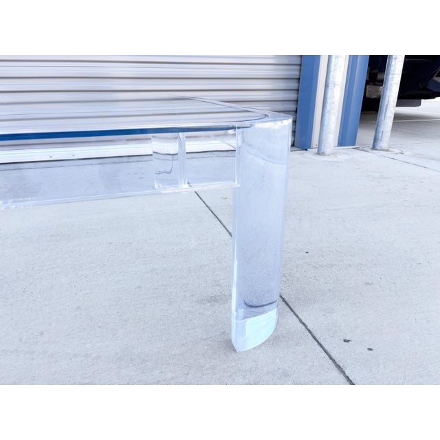 Glass 1970s Mid-Century Square Lucite Coffee Table by Les Prismatiques For Sale - Image 7 of 13
