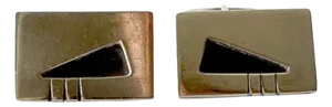 1950s Phyllis Sklar American Modernist Sterling Silver Cufflinks