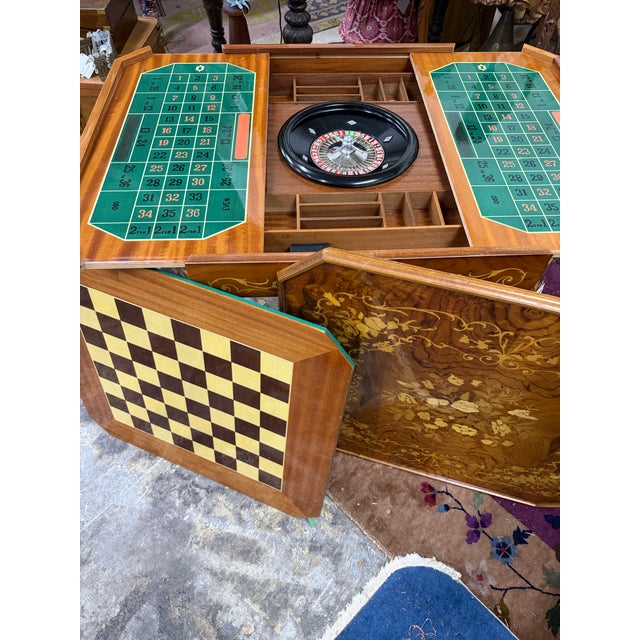 Mid 20th Century Italian Inlaid Convertible Game Table For Sale - Image 9 of 12