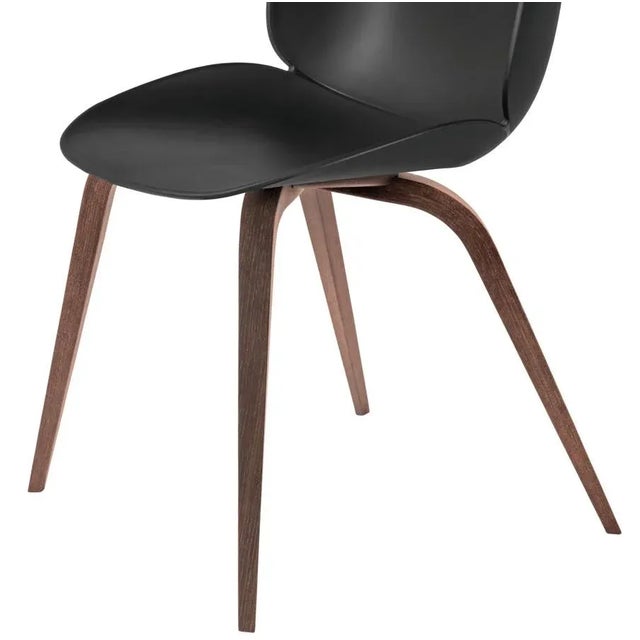GamFratesi 'Beetle' Dining Chair in Black With Walnut Conic Base For Sale - Image 4 of 6