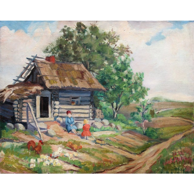 Elza Kalnina-Rutina, Old Bath-House, Oil on Canvas For Sale