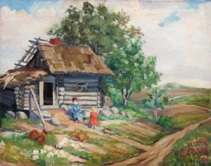 Elza Kalnina-Rutina, Old Bath-House, Oil on Canvas