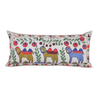Tashkent Suzani Animal Bedding Pillow Case Made From a 19th Century Suzani For Sale