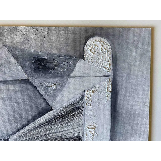 Black Ferdinando Meccani, Monocromia Uno, 1981, Oil on Canvas For Sale - Image 8 of 9