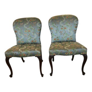 18th Century Georgian Side Chairs Dressed Up in Scalamandre Upholstery -A Pair For Sale