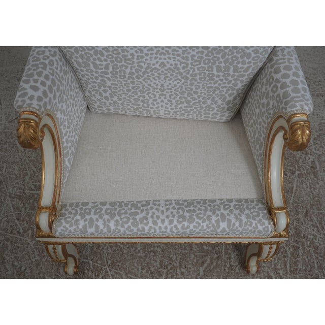 Pair Vintage French Louis XVI Newly Upholstered Lounge Chairs For Sale - Image 17 of 18