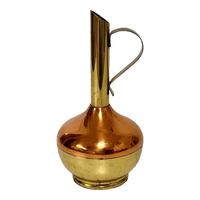 Mid-Century Boho Chic Arts & Crafts Copper & Brass Bud Vase For Sale