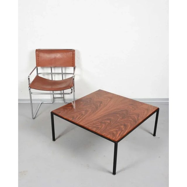 Mid-Century Italian Square Wood and Iron Coffee Table, 1960s For Sale - Image 12 of 18