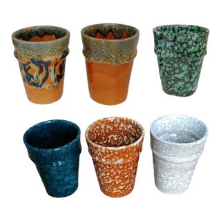 Set of 6 Moroccan Porcelain Cups For Sale