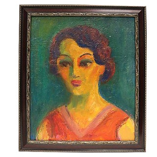 Mid-Century French Portrait Of A Woman For Sale