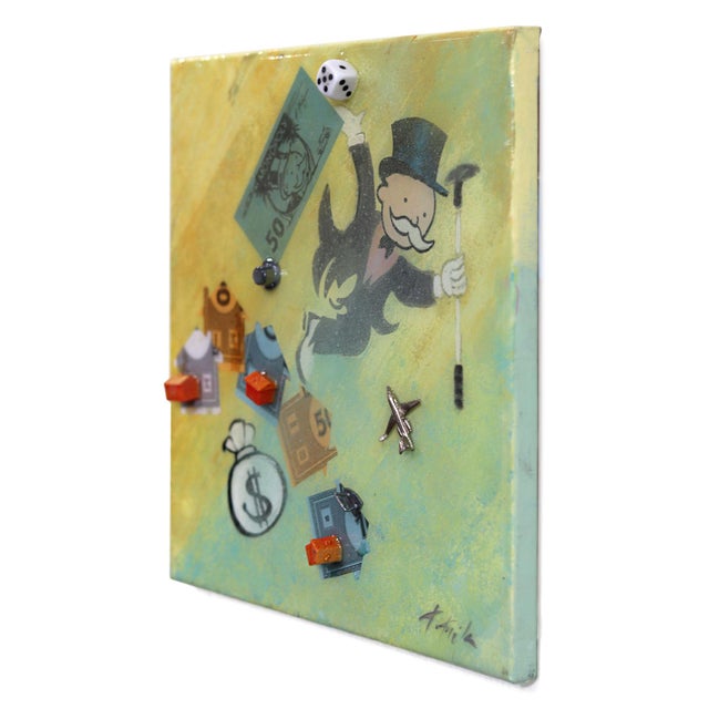 Contemporary Advance to Palm Desert Drive - Original California Monopoly Pop Art Mixed Media Painting by Kathleen Keifer For Sale - Image 3 of 9