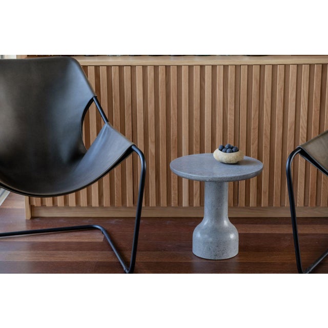 Peso Minimalist Round Side Table in Limestone by Depping & Jørgensen For Sale - Image 4 of 9