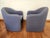 Blue 1990s Post Modern Fully Upholstered Barrel Chairs - a Pair For Sale - Image 8 of 11
