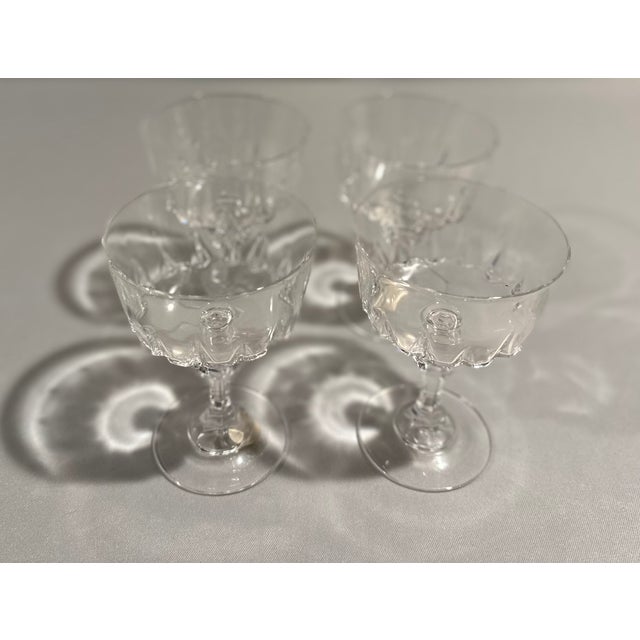 Traditional Vintage French Crystal Champagne Coupes-Set of Four For Sale - Image 3 of 3