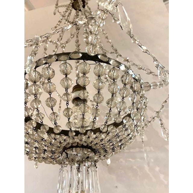 Early 20th Century French Iron and Crystal Chandelier For Sale - Image 10 of 12