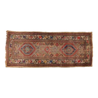 Antique Handwoven Persian Kurdish Runner Rug. 2'6"x 6'2" For Sale