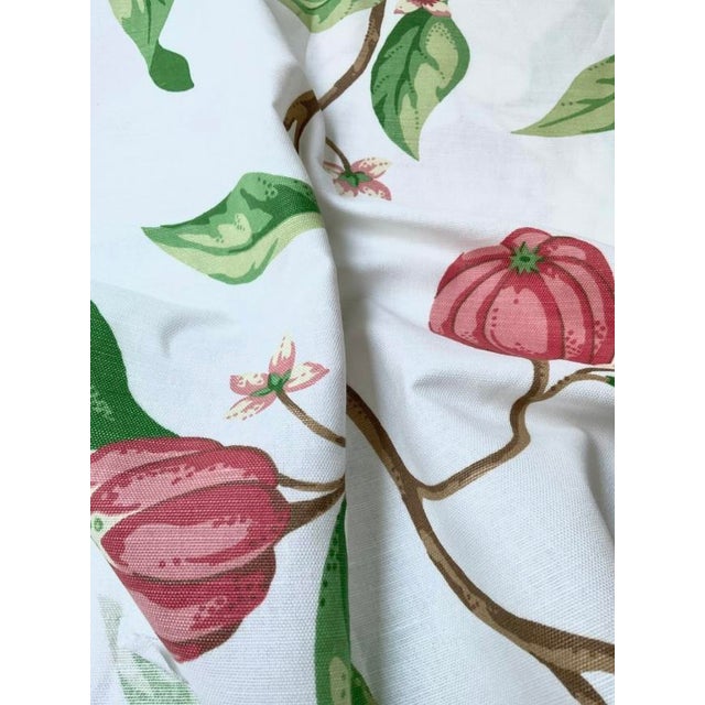 Transitional Thibaut Mangosteen Creamy Coral Pillow Cover Floral Linen For Sale - Image 3 of 5