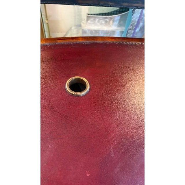 1970s Large Carved Mahogany Antique Style Leather Top Partners Desk For Sale - Image 4 of 15