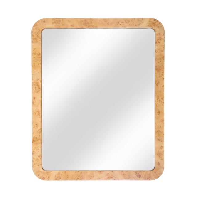 Spritely Home Accent Furniture Cora 44 in. W x 36 in. H Rectangular Mappa Burl Wall Mirror, Light Burl For Sale - Image 4 of 7