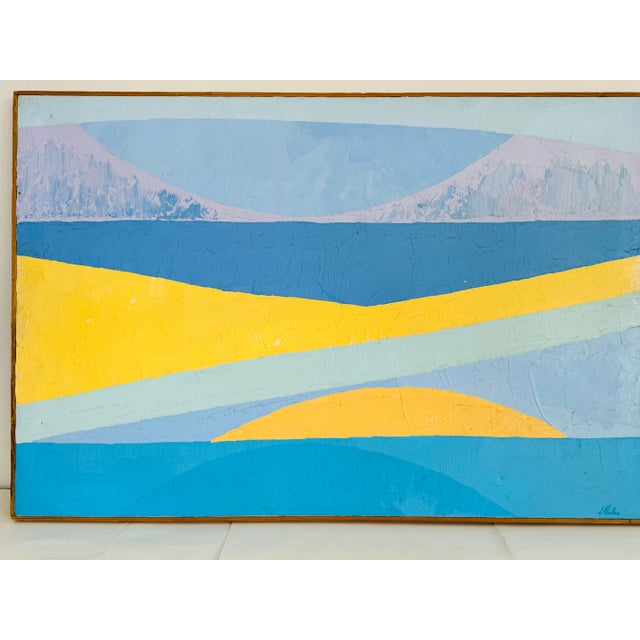 Vintage 1960s Multi-Colored Abstract Oil Painting by Frederic M. Faillace For Sale In Boston - Image 6 of 9