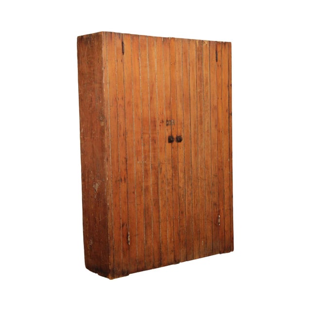 Antique Large Primitive Bead Board Two-Door Cabinet For Sale - Image 13 of 13