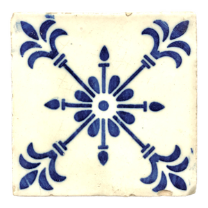 Antique Portuguese Flow-Blue Tile