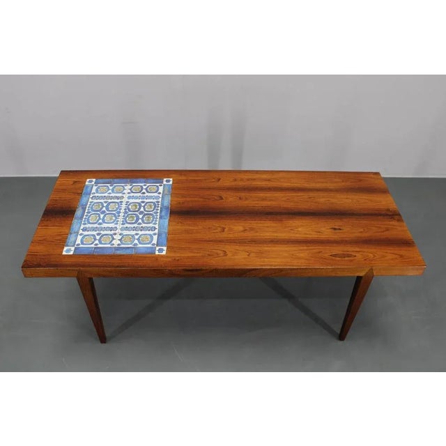 Mid-Century Danish Coffee Table with Ceramic Tile Inlay from Haslev Mobelsnedkeri, 1960s For Sale - Image 3 of 18
