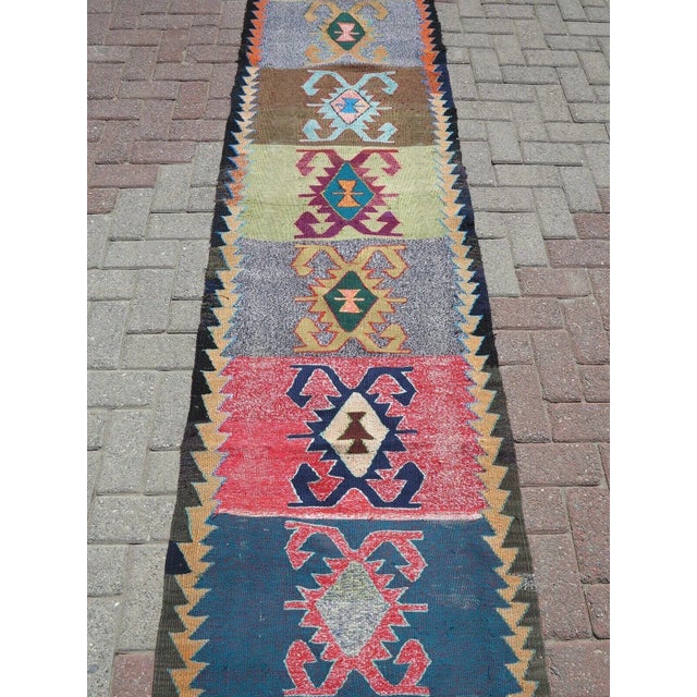 Mid-Century Modern 1960s Vintage Turkish Handknotted Runner Rug - 28"x134" For Sale - Image 3 of 12
