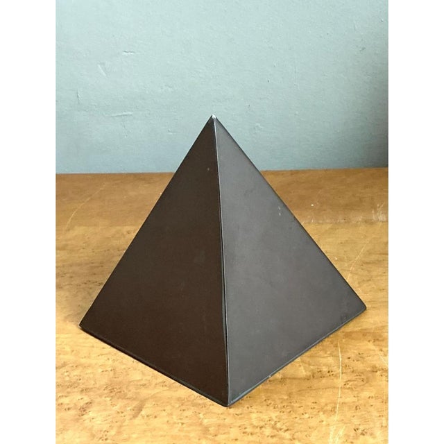 Vintage Sarreid Patinated Metal Pyramid Sculpture For Sale - Image 12 of 12