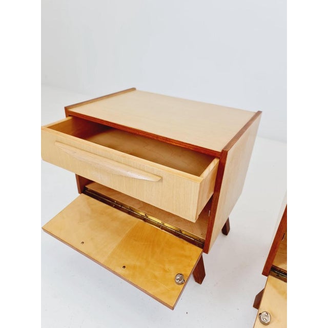 Brown Mid-Century German Nightstands, 1950s, Set of 2 For Sale - Image 8 of 12