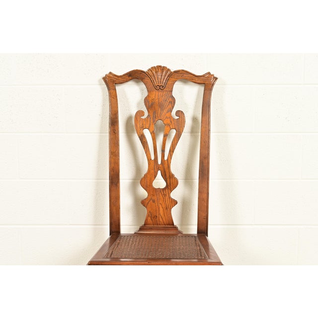 Henredon Georgian Carved Oak and Cane Dining Chairs, Set of Four For Sale In South Bend - Image 6 of 14
